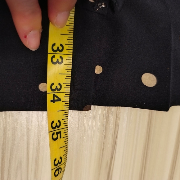 Vintage Carlisle Silk Pleated Black Polka Dot Maxi Skirt Retro Size 12 Side Zip - Picture 8 of 8